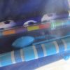 Dark Blue Notebook Blue Football Pencil Stacker Crayon Blue Horizontal Lines Neck Pen and Orange Flower Eraser Set - Image 3