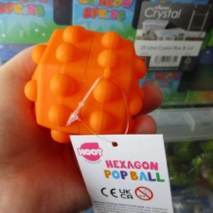 Hollow Orange Hexagonal Sensory Pop Ball Toy - Hoot