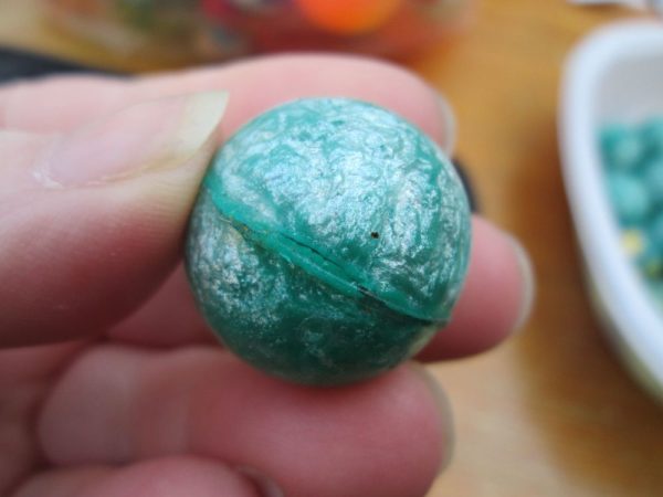 27mm Green Metallic Swirl style Jet Ball Bouncy Toy - Sturdy Rubber