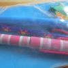 Light Blue Notebook Purple Flowers Pencil Blue Highlighter Pink Lines Neck Pen and Green Stegosaurus Eraser Set - Image 4