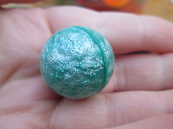 27mm Green Metallic Swirl style Jet Ball Bouncy Toy - Sturdy Rubber - Image 2