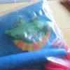 Light Blue Notebook Purple Flowers Pencil Blue Highlighter Pink Lines Neck Pen and Green Stegosaurus Eraser Set - Image 3