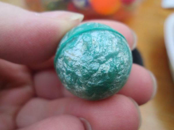 27mm Green Metallic Swirl style Jet Ball Bouncy Toy - Sturdy Rubber - Image 5