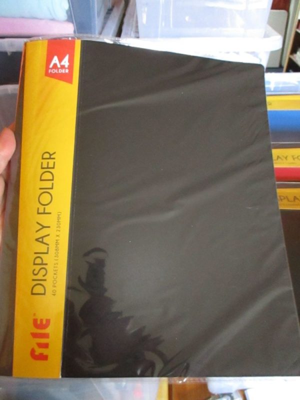 Black 40 Pocket - Flexible A4 Pouch File Folder