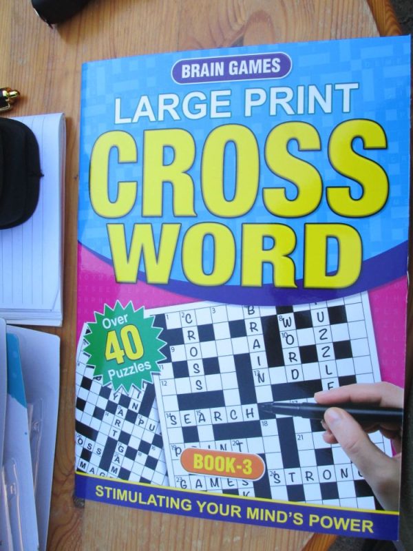 A4 Large Print Cross Word Book [Book 3 - Light Blue]