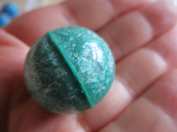 27mm Green Metallic Swirl style Jet Ball Bouncy Toy - Sturdy Rubber - Image 3