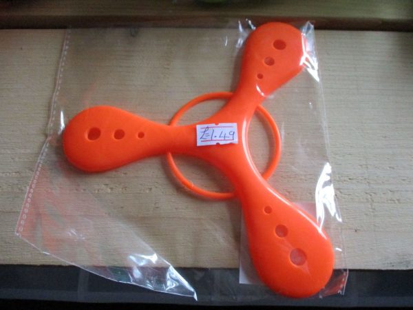 Orange Plastic Tri-Wing Boomerang - Playwrite