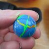 27mm Blue Thin Stripes style Jet Ball Bouncy Toy - Sturdy Rubber