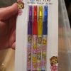4 Monkey Emoticon Gel Pens - Glittery Pearl Effect