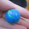 27mm Blue Thin Stripes style Jet Ball Bouncy Toy - Sturdy Rubber - Image 2