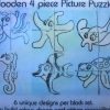 Handmade Sealife Creatures Wooden Picture Puzzle - 6 Images - 4pc - Image 3
