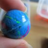 27mm Blue Thin Stripes style Jet Ball Bouncy Toy - Sturdy Rubber - Image 3