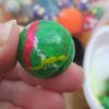 27mm Green Thin Stripes style Jet Ball Bouncy Toy - Sturdy Rubber