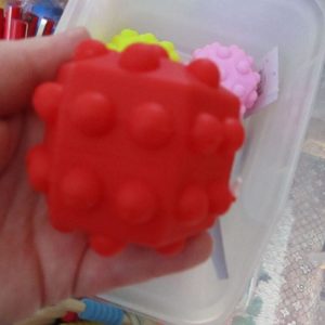 Hollow Red Hexagonal Sensory Pop Ball Toy - Hoot