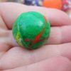 27mm Green Thin Stripes style Jet Ball Bouncy Toy - Sturdy Rubber - Image 2