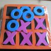 Orange Frame 12.2cm Tic Tac Toe 3 In a Line Noughts and Crosses Toy - Sturdy EVA Foam
