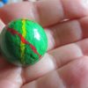 27mm Green Thin Stripes style Jet Ball Bouncy Toy - Sturdy Rubber - Image 5