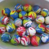 27mm Red Blue White Yellow Random Marbelised style Jet Ball Bouncy Toy - Sturdy Rubber - Image 3