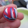 27mm Red Blue White tiny bit of Yellow style Jet Ball Bouncy Toy - Sturdy Rubber