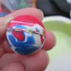 27mm Red Blue White tiny bit of Yellow style Jet Ball Bouncy Toy - Sturdy Rubber - Image 2