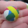 27mm White with Red Green Blue Yellow Thick Lines style Jet Ball Bouncy Toy - Sturdy Rubber