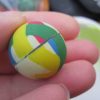 27mm White with Red Green Blue Yellow Thick Lines style Jet Ball Bouncy Toy - Sturdy Rubber - Image 2