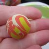 27mm Creamy White Orange Yellow Swirl style Jet Ball Bouncy Toy - Sturdy Rubber