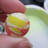 27mm Creamy White Orange Yellow Swirl style Jet Ball Bouncy Toy - Sturdy Rubber - Image 2