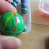 27mm Green Thin Stripes style Jet Ball Bouncy Toy - Sturdy Rubber - Image 3