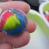 27mm Blue Yellow Red Splodge Swirl style Jet Ball Bouncy Toy - Sturdy Rubber