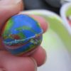 27mm Blue Yellow Red Splodge Swirl style Jet Ball Bouncy Toy - Sturdy Rubber - Image 2