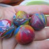 27mm Blue Yellow Red Splodge Swirl style Jet Ball Bouncy Toy - Sturdy Rubber - Image 3