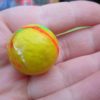 27mm Yellow Thin Stripes style Jet Ball Bouncy Toy - Sturdy Rubber - Image 3