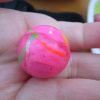 27mm Pink Thin Stripes style Jet Ball Bouncy Toy - Sturdy Rubber - Image 2