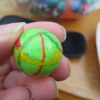 27mm Lime Green Thin Stripes style Jet Ball Bouncy Toy - Sturdy Rubber