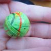 27mm Lime Green Thin Stripes style Jet Ball Bouncy Toy - Sturdy Rubber - Image 2