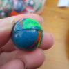 27mm Teal Thin Stripes style Jet Ball Bouncy Toy - Sturdy Rubber