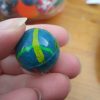 27mm Teal Thin Stripes style Jet Ball Bouncy Toy - Sturdy Rubber - Image 2