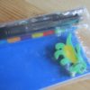 Blue Notebook Silver Holographic Pencil Stacker Crayon 4-click Pen and Croc Eraser Set - Image 3