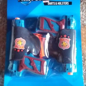 Toy Police Force Double Gun Set - With Plastic Darts & Holsters