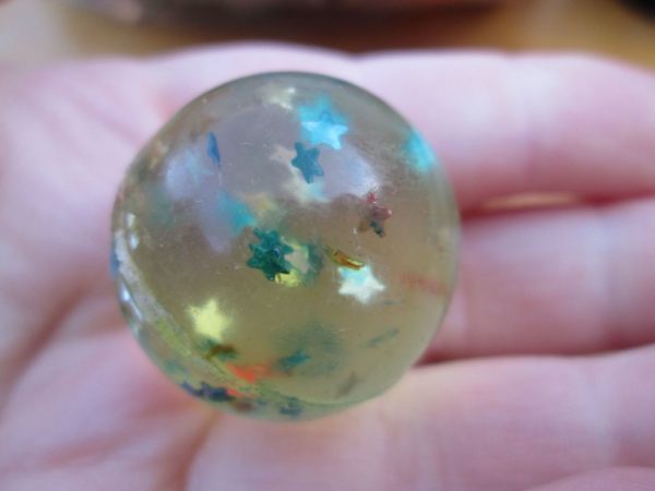 32mm Multicolour Star Filled Clear style Jet Ball Bouncy Toy - Sturdy Rubber - Image 5