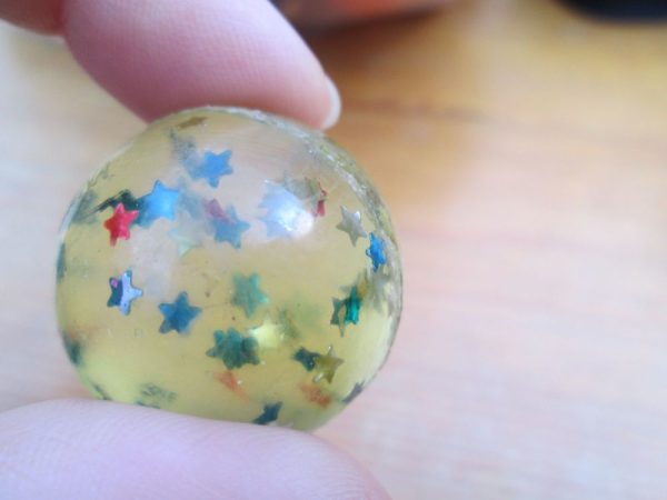 32mm Multicolour Star Filled Clear style Jet Ball Bouncy Toy - Sturdy Rubber - Image 4