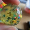 32mm Multicolour Star Filled Clear style Jet Ball Bouncy Toy - Sturdy Rubber