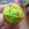 32mm Yellow Thin Stripes style Jet Ball Bouncy Toy - Sturdy Rubber