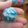 32mm Blue White Swirls style Jet Ball Bouncy Toy - Sturdy Rubber - Image 2