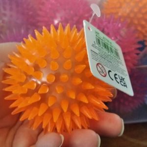 Orange Light Up Spikey Ball Toy - Hoot