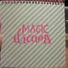 Green Diagonal Striped ""Magic Dreams" Design 50pg Cardback Spiral Lined Notebook