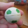 35mm Green and White Football style Jet Ball Bouncy Toy - Sturdy Rubber