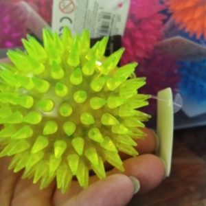 Yellow Light Up Spikey Ball Toy - Hoot