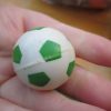 35mm Green and White Football style Jet Ball Bouncy Toy - Sturdy Rubber - Image 2